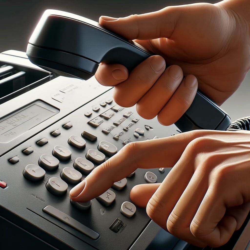 man calling a fax number