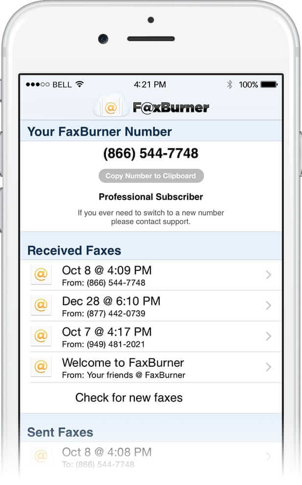 signing a document with faxburner