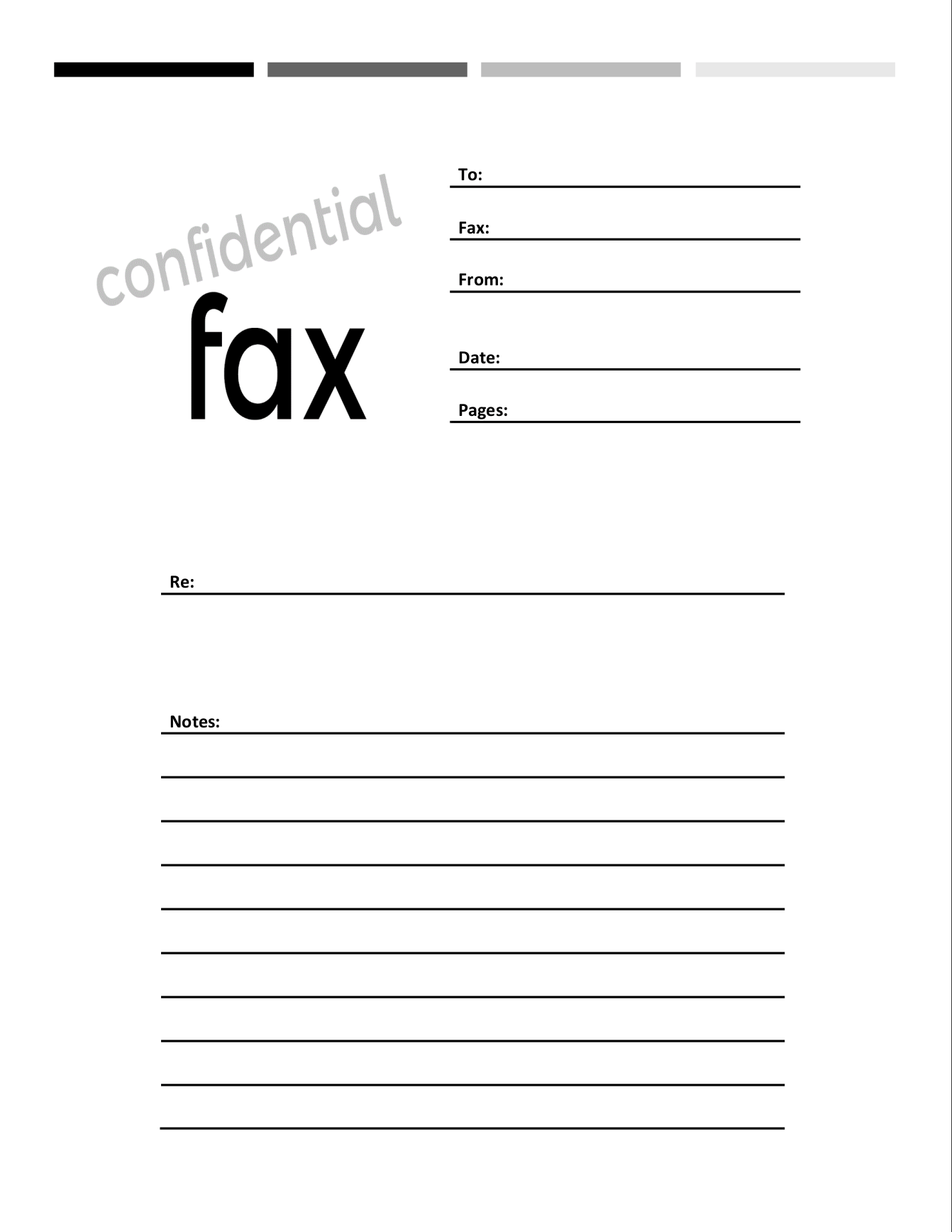 confidential fax cover sheet template