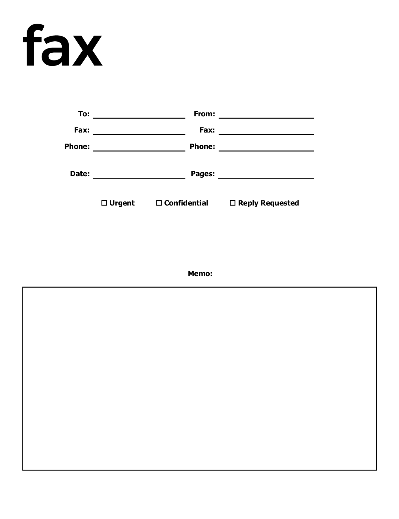 basic fax cover sheet template