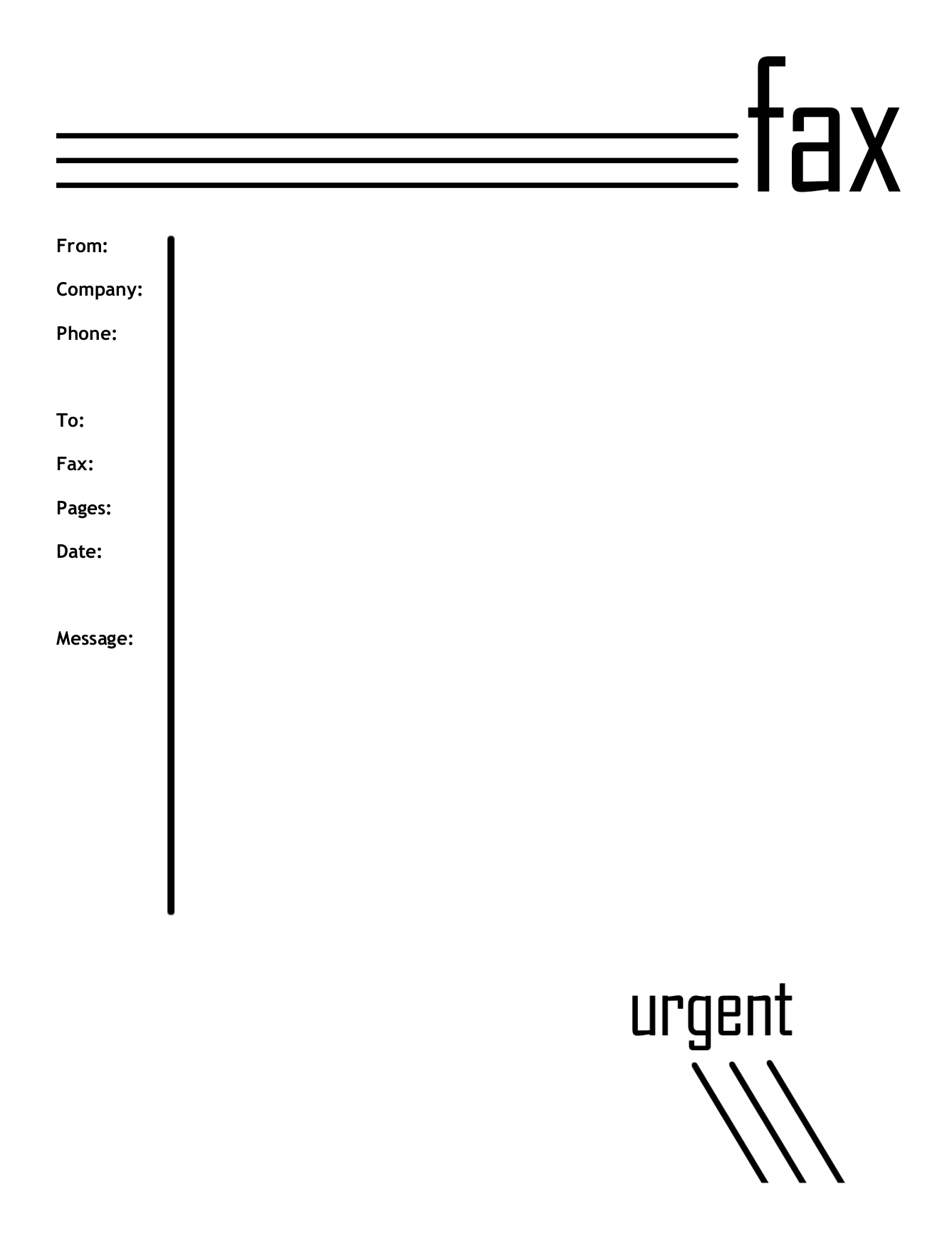 urgent fax cover sheet template