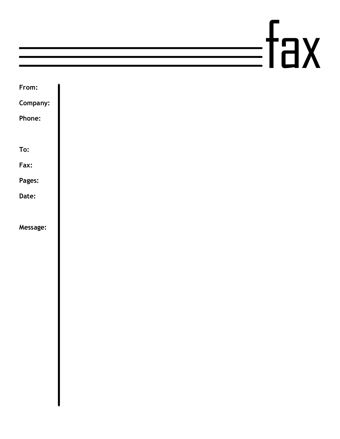 basic fax cover sheet template