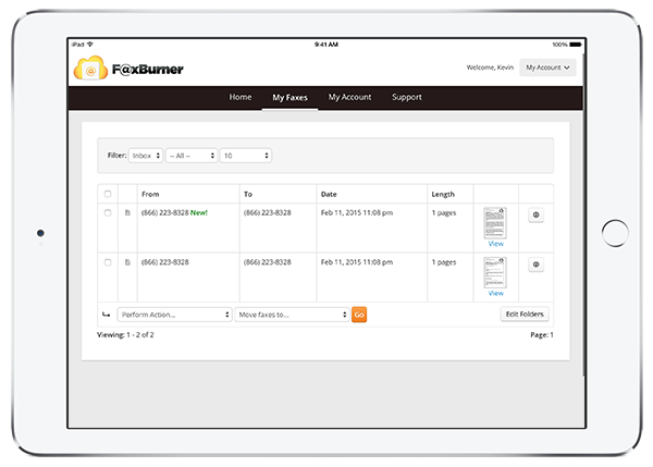 faxburner web app