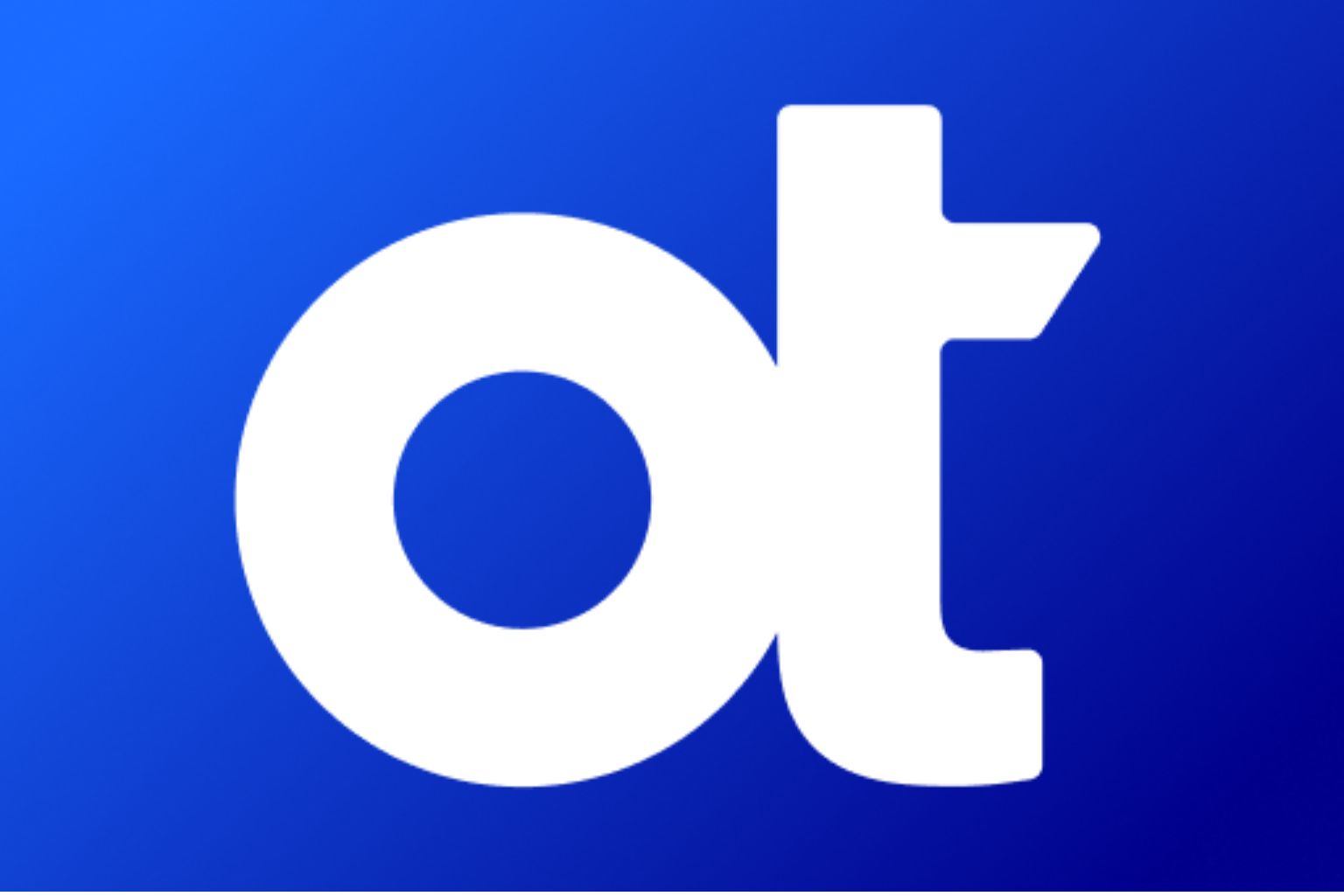 The OpenText logo; a lowercase "ot" on a blue background.