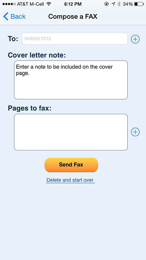 Composing a fax in FaxBurner