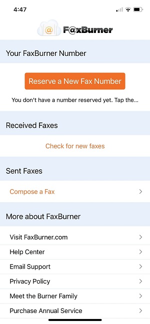 Step 2: Reserve your fax number