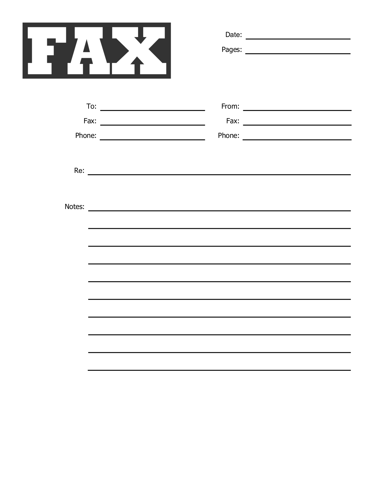 Free Blank Fax Cover Sheets: Printable PDF | FaxBurner